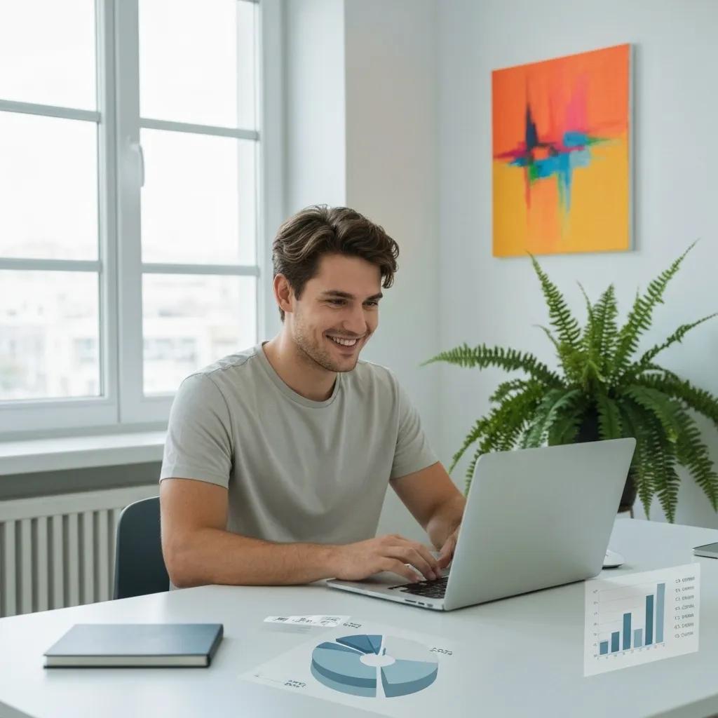 Person analyzing affiliate marketing data on a laptop, highlighting the potential for passive income