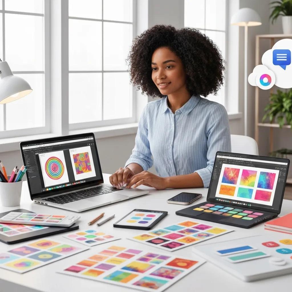Person creating digital products on a laptop, representing the process of generating ongoing income