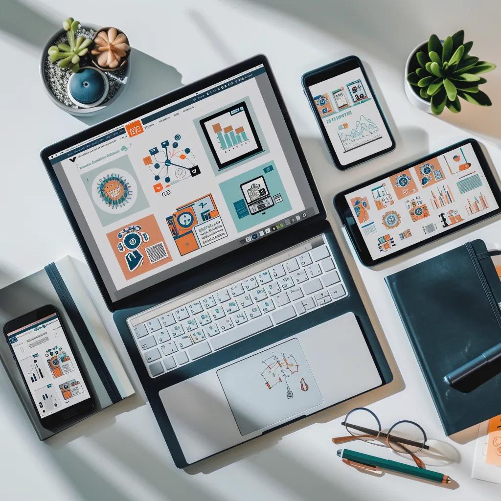 Digital product setup illustrating online business models for passive income